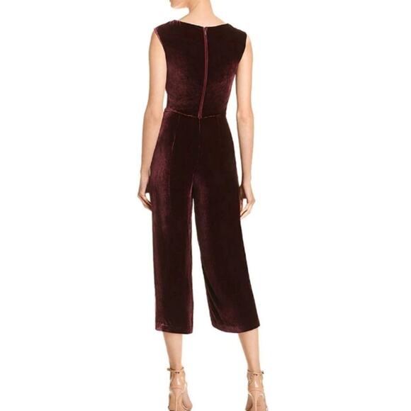 Rebecca Taylor Bordeaux Velvet Jumpsuit - Picture 9 of 9